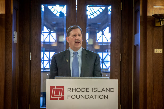 RHODE ISLAND FOUNDATION CEO and President Neil D. Steinberg speaks at a donors event in October. The foundation announced Friday that it awarded a record $56 million to approximately 2,000 area nonprofits in 2019. / COURTESY RHODE ISLAND FOUNDATION