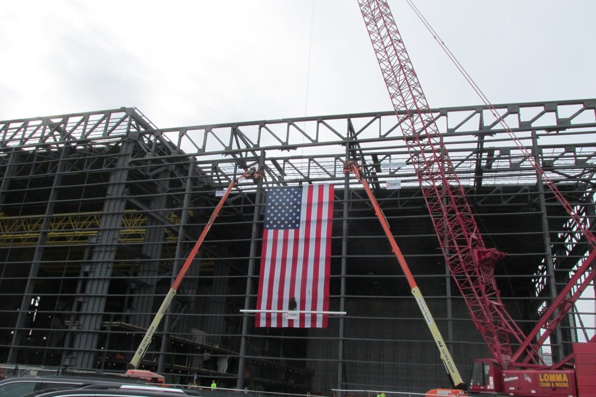 Electric Boat celebrates building topping off