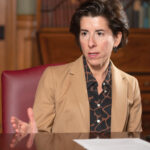 MOST RHODE ISLAND voters approve Gov. Gina M. Raimondo's job performance during the COVID-19 pandemic, according to a survey released Thursday by the Hassenfeld Institute for Public Leadership at Bryant University. / PBN FILE PHOTO/MICHAEL SALERNO