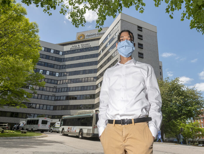DETERMINED: Community College of Rhode Island graduate David Mota is interviewing for a position as a vascular intervention radiographer at Rhode Island Hospital. / PBN PHOTO/MICHAEL SALERNO