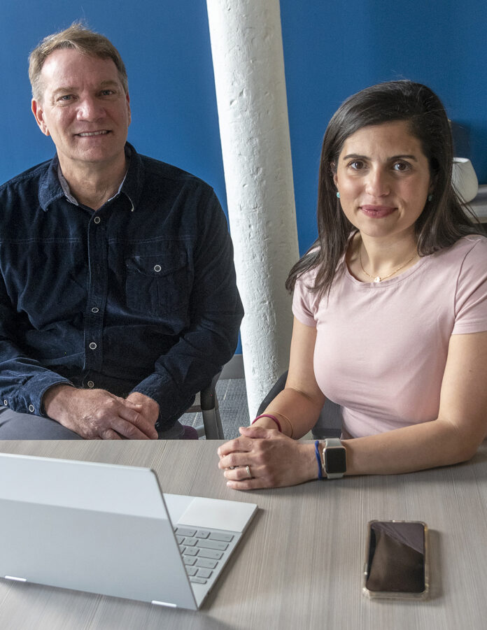 NO STING: Beeline Loans Inc. co-owners Nicholas Liuzza, CEO, and Jessica Kennedy, general counselor, aim to simplify the home mortgage process by allowing people to complete it online. / PBN PHOTO/MICHAEL SALERNO