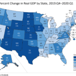 RHODE ISLAND'S GDP declined at a 6.2% annualized rate in the first quarter, the seventh-sharpest contraction of all states in the country. / COURTESY BUREAU OF ECONOMIC ANALYSIS