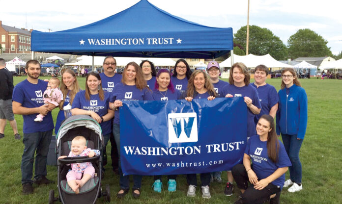 WALKING STRONG: The Washington Trust Co. employees walked in a recent American Cancer Society Relay For Life event in Westerly, and collectively raised more than $6,000. / COURTESY THE WASHINGTON TRUST CO.