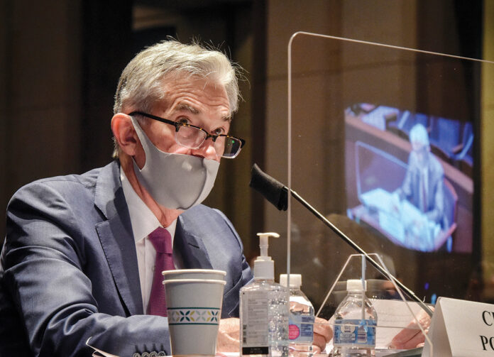 FED CHAIR Jerome Powell said that the economy's recovery from the COVID-19 pandemic may falter without further aid in a speech to the National Association for Business Economics. / AP FILE PHOTO/BILL O'LEARY/THE WASHINGTON POST