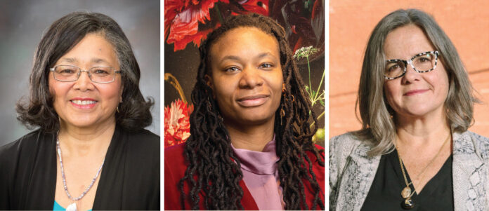 HONOREES: The Rhode Island Council for the Humanities will honor, from left, Joyce L. Stevos, Janaya Kizzie and Mary Beth Meehan at its virtual benefit on Oct. 15. / COURTESY RHODE ISLAND COUNCIL FOR THE HUMANITIES