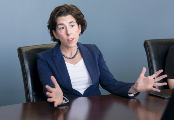 GOV. GINA M. Raimondo says the state has launched a new virtual career center and job-matching program as part of the Back to Work RI initiative. / PBN FILE PHOTO/MICHAEL SALERNO
