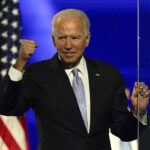 PRESIDENT-ELECT Joe Biden gestures to supporters Saturday. / AP FILE PHOTO/ANDREW HARNIK