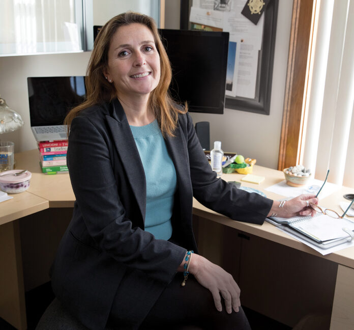 Chris Gadbois is an advanced practice public health nurse who became CEO of East Providence-based CareLink Inc. in 2019. Later that year, she was elected president of the nonprofit Rhode Island Public Health Association, an affiliate of the American Public Health Association.  / PBN PHOTO/RUPERT WHITELEY