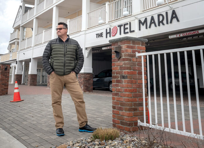 STILL GOING STRONG: John Bellone, owner of The Breezeway Resort, The Hotel Maria, pictured, and Maria’s Seaside Cafe in Westerly, says in his 50 years as a customer of The Washington Trust Co., he’s never deferred a loan payment and has continued to meet monthly payments for the mortgages on his commercial properties throughout the pandemic, thanks to a strong business in a limited season. / PBN PHOTO/MICHAEL SALERNO
