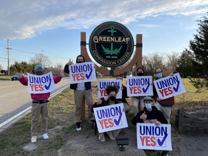 GREENLEAF COMPASSIONATE CARE CENTER employees voted, 21 to 1, to join United Food and Commercial Workers Union Local 328, on April 6. / COURTESY UNITED FOOD AND COMMERCIAL WORKERS UNION LOCAL 328
