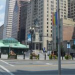 KENNEDY PLAZA in downtown Providence has been the focal point of much debate about the future of the high-profile public space. Most recently, a battle has been brewing over closed public bathrooms at the bus terminal in the plaza. / PBN FILE PHOTO/NICOLE DOTZENROD