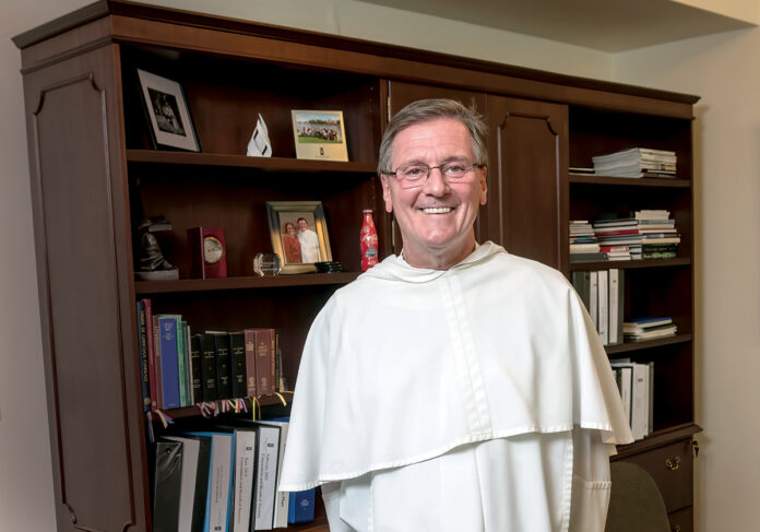 JOYFUL ENDEAVOR: Providence College President the Rev. Kenneth R. Sicard remembers being impressed with the Dominican friars when he was a PC student. It drew him to their community.  / PBN PHOTO/MICHAEL SALERNO