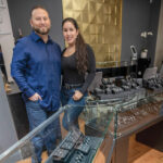 A NICE PAIRING: The Diamond Bar LLC, a custom design and retail jewelry store that sells engagement diamonds and has an in-store bar, is owned and run by Steve and Zhabrina Maniscalco. / PBN PHOTO/MICHAEL SALERNO