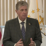 RHODE ISLAND GOV. DANIEL J. MCKEE holds his first COVID-19 briefing of 2022 on Wednesday, announcing that he's sending 60 members of the R.I. National Guard to assist Butler Hospital amid staffing shortages. / COURTESY WPRI