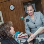 CELIA J. BLUE, right, seen here in 2016 as the R.I. Department of Transportation's chief of staff at the time, will step away as the R.I. Department of Human Services' interim director at the end of the month. / PBN FILE PHOTO/MICHAEL SALERNO
