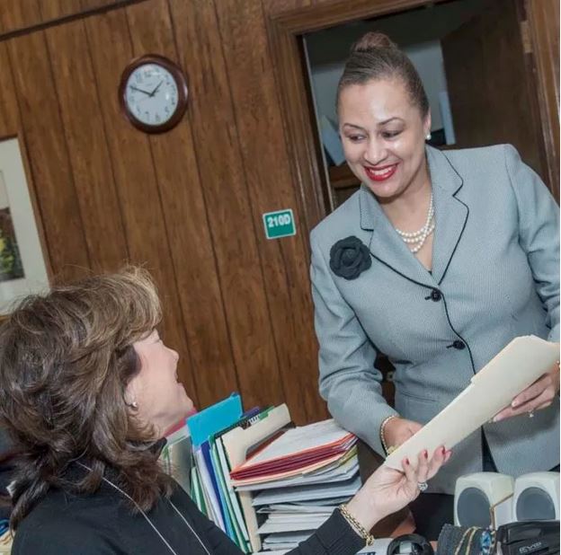 CELIA J. BLUE, right, seen here in 2016 as the R.I. Department of Transportation's chief of staff at the time, will step away as the R.I. Department of Human Services' interim director at the end of the month. / PBN FILE PHOTO/MICHAEL SALERNO