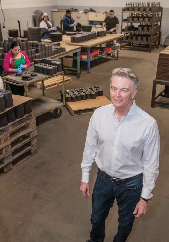 Craig Pickell has been the principal and CEO of Bullard Abrasives for more than 20 years. Bullard Abrasives was founded in 1927 in Westborough, Mass., and relocated to Lincoln, R.I., in 2006. Marvel Abrasives Products of Chicago was acquired in 2014 and relocated to Lincoln in 2017.  / PBN FILE PHOTO/MICHAEL SALERNO