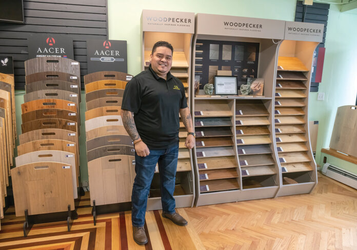 FOUND HIS GROOVE: Jonathan F. Gramajo acknowledges that opening his own business was rough at the beginning, but now his flooring company is profitable and he’s booked two months in advance. /PBN PHOTO/MICHAEL SALERNO