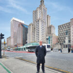 LASTING MARK? Providence Mayor Jorge O. Elorza, who cannot run in November for another term, is hopeful a renovated Industrial Trust Co. Building will add to the vibrancy of Kennedy Plaza, which the city is eying for a $140 million overhaul. / PBN PHOTO/PAMELA BHATIA