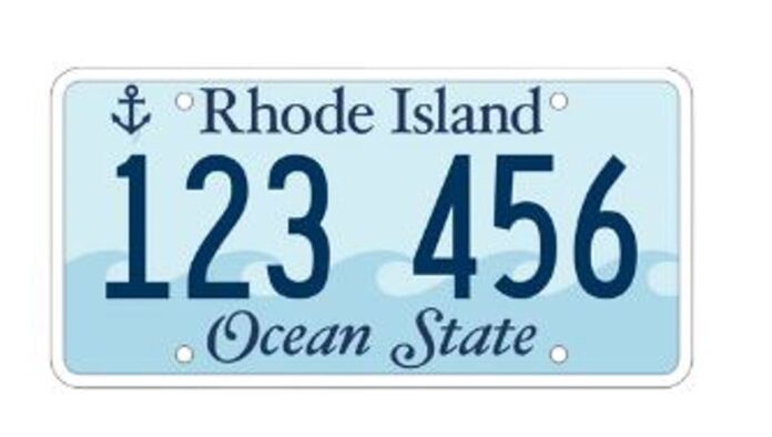 WILLEM VAN LANCKER'S new 'blue wave' design has been chosen as the winner of the RI State Plate Design Contest. / COURTESY R.I. DIVISION OF MOTOR VEHICLES