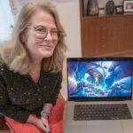 SCREENSHOT: Digital artist Anne Spalter displays one of her works, “The Wonder of It All.” The non-fungible token of the art was up for auction at Sotheby’s in April. /  PBN PHOTO/­MICHAEL SALERNO
