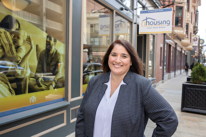 WORKING FOR HOMES: Kara Lachapelle, chief financial officer for the R.I. Housing and Mortgage Finance Corp. in Providence, has overseen $350 million in utility and rental assistance and $50 million in pandemic-related assistance for renters and homeowners.  / PBN PHOTO/TRACY JENKINS