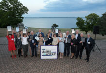 THE 2022 HONOREES of Providence Business News' Leaders & Achievers awards program celebrate during Thursday's event at Aldrich Mansion in Warwick. / PBN PHOTO/MIKE SKORSKI