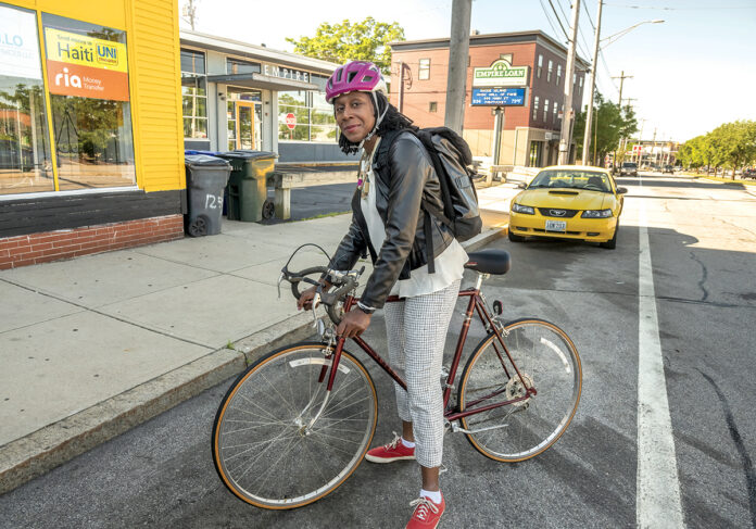 TRANSIT ADVOCATE: Providence City Councilwoman and mayoral candidate Nirva LaFortune, one of three Democrats running for Mayor Jorge O. Elorza’s seat, is an avid cyclist and transportation advocate who plans to continue and expand Elorza’s Great Streets Initiative. PBN PHOTO/MICHAEL SALERNO