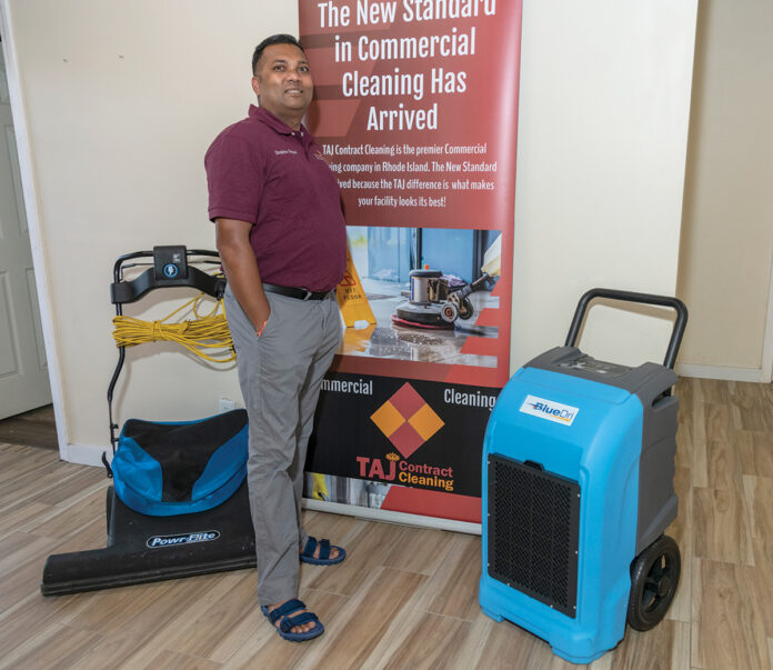 LOOKING FOR TIDY PROFITS: Daneshwar “Dan” Persaud, who operates Taj Commercial Cleaning LLC, says the state’s minority business enterprise program that guarantees a certain percentage of state contracts be awarded to minority-owned companies has a lot of room for improvement.  PBN PHOTO/MICHAEL SALERNO