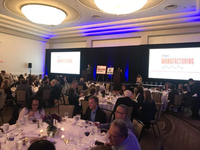 THIRTEEN HONOREES were recognized Thursday at Providence Business News' 2022 Manufacturing Awards ceremony at the Omni Providence Hotel. / PBN PHOTO/JAMES BESSETTE