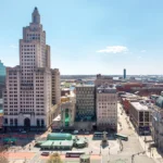 THE "SUPERMAN" BUILDING, at left, is one of two high-profile downtown Providence projects that are inking a tax stabilization agreement with city officials. / PBN FILE PHOTO/PAMELA BHATIA