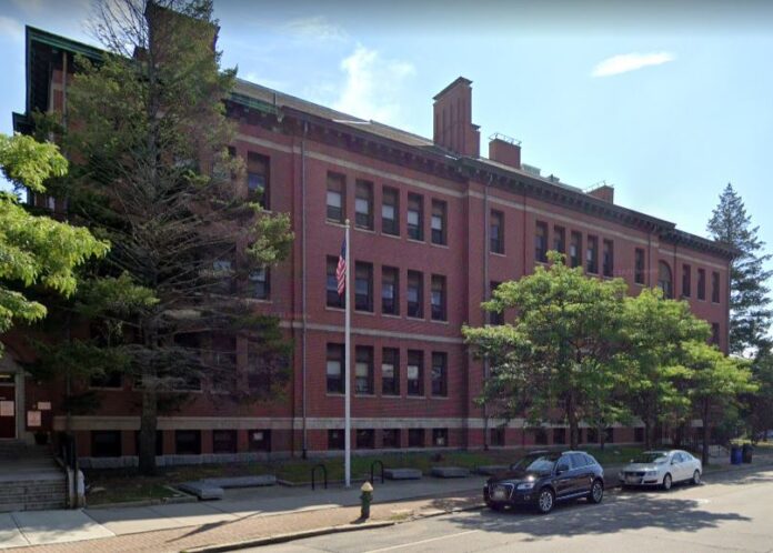 ALAN SHAWN FEINSTEIN Elementary School at Broad Street, pictured, and Carl G. Lauro Elementary School were identified late Tuesday as the two Providence public school buildings that will close next year due to their age and poor physical conditions. / COURTESY GOOGLE INC.