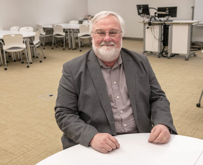 VERY CALCULATED: Rick Gorvett, chair of Bryant University’s mathematics department, says the creation of a master’s degree program in actuarial science comes at a time when the need for more actuaries is greater than ever.  PBN PHOTO/MICHAEL SALERNO
