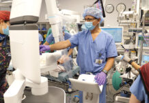 HONING IN: Dr. Abbas El-Sayed Abbas, chief of thoracic surgery at Lifespan Corp., uses the Ion machine, a robotic-assisted navigational bronchoscopy system at Rhode Island Hospital that allows doctors to perform biopsies on small lung nodules. COURTESY  BROWN SURGICAL ASSOCIATES