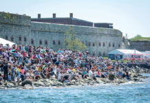 BIG DRAW: The Ocean Race is coming back to Newport for a week in May. More than 100,000 people visited the race village in Newport in 2015, pictured above, and again in 2018.  COURTESY OCEAN RACE/MARC BOW