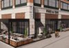 PLANS SUBMITTED to the Capital Center Commission by Fogo de Chão show the restaurant plans to provide about 50 outdoor seats along Francis Street at Providence Place mall. / FOGO DE CHAO RENDERING