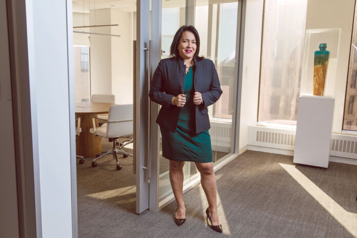 HELPING FAMILIES: Yahaira “Jay” Placencia, Bank of America Corp. senior vice president and private client adviser, currently works at the company’s Private Bank, where she helps families and organizations with high net worth organize their finances.  PBN PHOTO/RUPERT WHITELEY