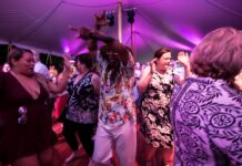 ATTENDEES DANCE DURING Roger Williams Park Zoo's annual Zoobiliee! Feast with the Beasts fundraiser in 2019. The zoo will hold the event on June 24 at the zoo. / COURTESY ROGER WILLIAMS PARK ZOO